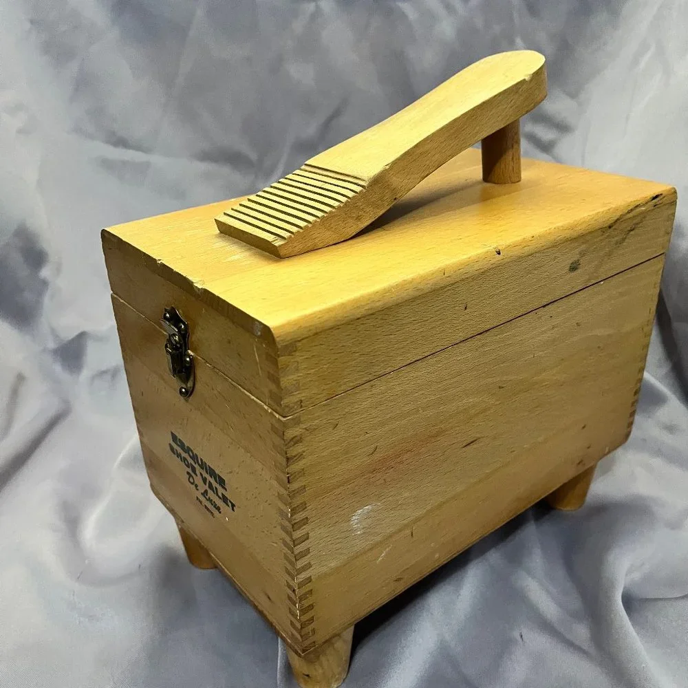 Vintage Esquire Shoe Valet De Luxe Shoe Shine Box Empty - Picture 4 of 9